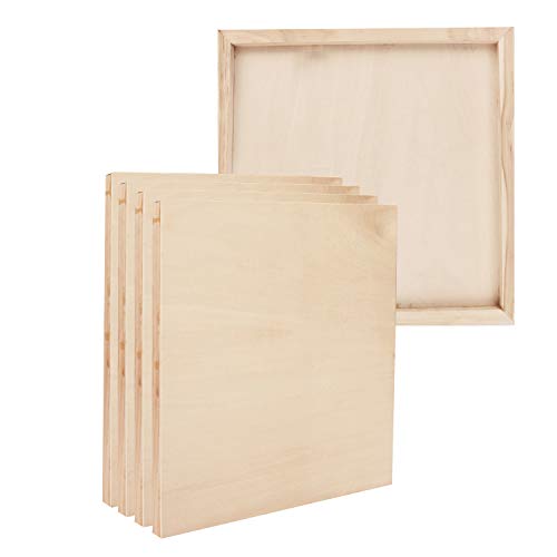 Belle Vous Lienzo de Madera (Pack de 5) – 25x25cm (10x10 inch) Paneles para Pintar en Interiores y Exteriores, Dibujos, Arte Encáustica y manualidades, Impasto y Proyectos de Medios Mixtos Belle Vous Lienzo de Madera (Pack de 5) – 25x25cm (10x10 inch) Paneles para Pintar en Interiores y Exteriores, Dibujos, Arte Encáustica y manualidades, Impasto y Proyectos de Medios Mixtos