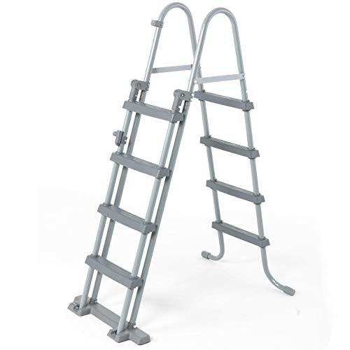 Bestway - Escalera de seguridad para piscinas elevadas, 4 peldaños a cada lado, altura 122 cm Bestway - Escalera de seguridad para piscinas elevadas, 4 peldaños a cada lado, altura 122 cm