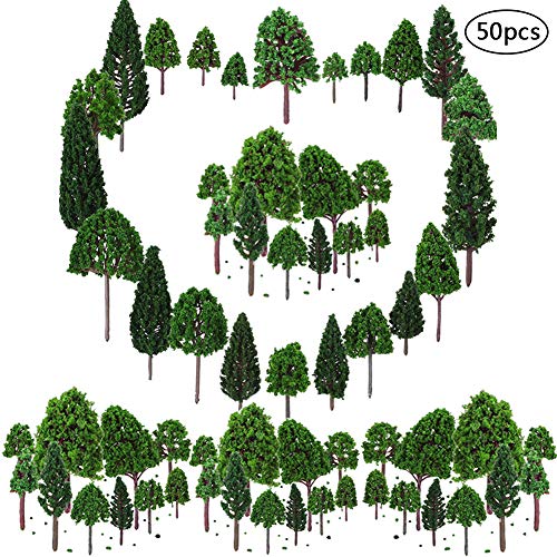 BESTZY 50pcs Modelo Árbol Diorama Árboles Modelo Mezclados Árboles Tren Paisaje Ferrocarril Árboles Arquitectura para DIY Paisaje BESTZY 50pcs Modelo Árbol Diorama Árboles Modelo Mezclados Árboles Tren Paisaje Ferrocarril Árboles Arquitectura para DIY Paisaje