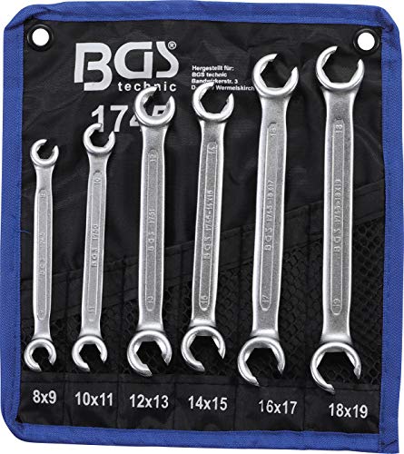 BGS 1745 | Juego de llaves de estrella dobles abiertas | 8 x 9 - 18 x 19 mm | 6 piezas BGS 1745 | Juego de llaves de estrella dobles abiertas | 8 x 9 - 18 x 19 mm | 6 piezas