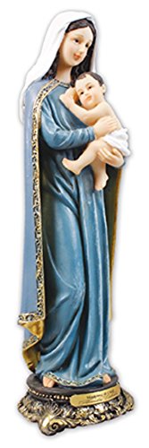 BibleGifts - Figura de Virgen María y Niño Florentina (20 cm), diseño tradicional italiano de la Virgen María y el Niño Jesús Gold Collection en caja