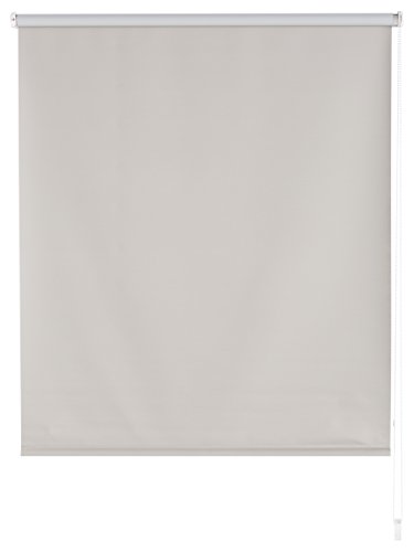 Blindecor Draco Estor Enrollable Blackout Liso, Plata, 140 x 175 cm