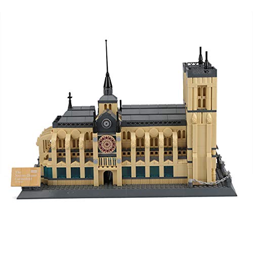 Bloques de construcción de la Catedral de Notre Dame, Juego de construcción de Modelos 3D para niños, 1380 Piezas de Ladrillos de construcción, Rompecabezas de Juguetes de Bricolaje para niños, niñas