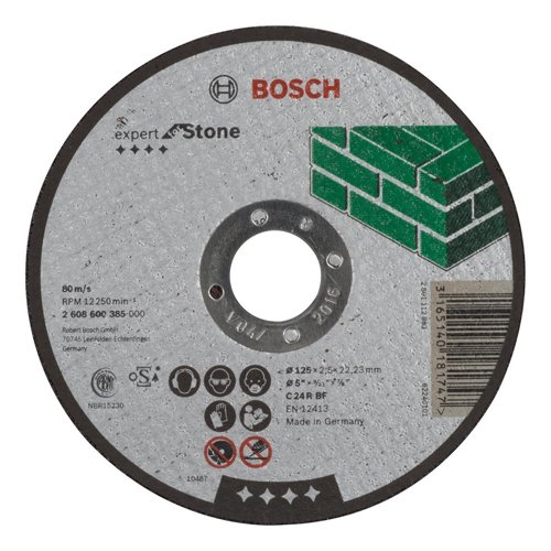 Bosch 2 608 600 385 - Disco de corte recto Expert for Stone - C 24 R BF, 125 mm, 2,5 mm (pack de 1)