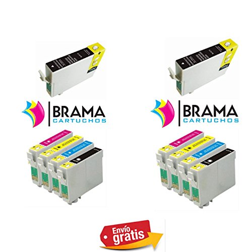 Bramacartuchos - 10 X Cartuchos compatibles NON OEM para Epson T1811, T1812, T1813,T1814,683405255772,