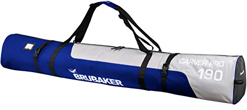 BRUBAKER 'Carver Pro 1.0' Bolsa Porta Esquís - Bolsa Deporte De Nieve para Transportar Un Par De Esquís Y Bastones - Azul/Plata - 170 cms.