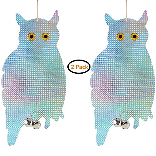 Búho repelente de aves - Para palomas, pájaros carpinteros, gansos - Hielo Agrietado - Plateado Búho repelente de aves - Para palomas, pájaros carpinteros, gansos - Hielo Agrietado - Plateado