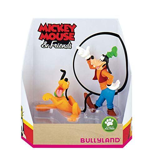 Bullyland 15085 – Juego de Figuras de Juego de Walt Disney Mickey Mouse, Set de Regalo de luto y Goofy, Figuras pintadas a Mano, sin PVC, Regalo Ideal para niños y niñas para Jugar con fantasía