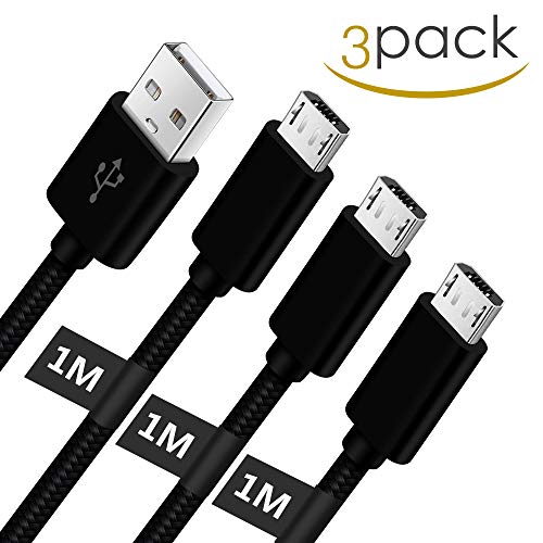 Cable Cargador Micro usb Para Xiaomi Redmi Note 4/5/4X/6 Pro/4A/5/5 Plus,Samsung A10 A6 A7 2018 S7 S6 Edge Plus,J6 J3 J5 J7 J6+ J8 J4+ J2 2017 2018,Motorola G5 G5S G4 E5 E4 E6 Carga Rapida 1M 3Pack