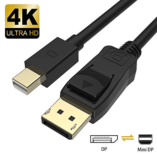 Cable Mini DisplayPort a DisplayPort,GlobaLink Cable Mini DP a DP 1.2 4K Resolución 60Hz Thunderbolt Compatible con iMac, Surface,Lenovo,DELL,Alienware,Acer,ASUS,HP,Chromebook Pixel,Monitor - 2M Negro