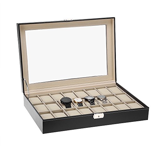 Cajas para Relojes Estuche de Relojes 24 Compartimentos para joyero Relojes Cajas para Relojes Estuche de Relojes 24 Compartimentos para joyero Relojes