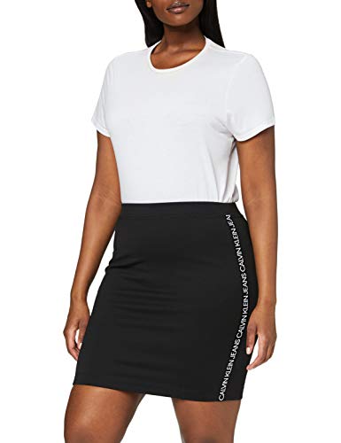 Calvin Klein Milano Logo Elastic Skirt Falda, CK Black, L para Mujer