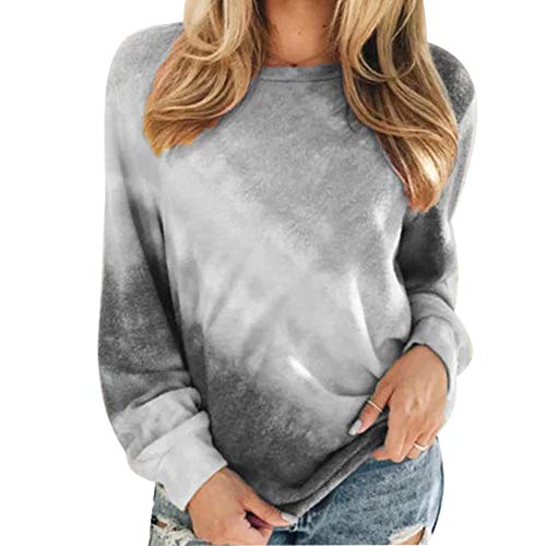 Camiseta Primavera y Otoño Impreso Cuello Redondo Manga Larga Casual Mujer Tops Camiseta Primavera y Otoño Impreso Cuello Redondo Manga Larga Casual Mujer Tops