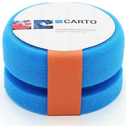 CARTO Esponja de Pulido Manual en Azul para Superficies limpias y Lisas/Esponja para pulir a Mano/Disco de pulir/Esponja para Coches/Esponja Profesional de Pulido