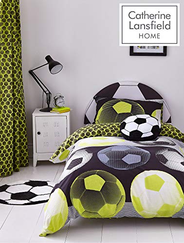 Catherine Lansfield Rich de fútbol de neón poliéster Juego de Funda nórdica, tamaño, Amarillo, Juego de Cama Individual Catherine Lansfield Rich de fútbol de neón poliéster Juego de Funda nórdica, tamaño, Amarillo, Juego de Cama Individual