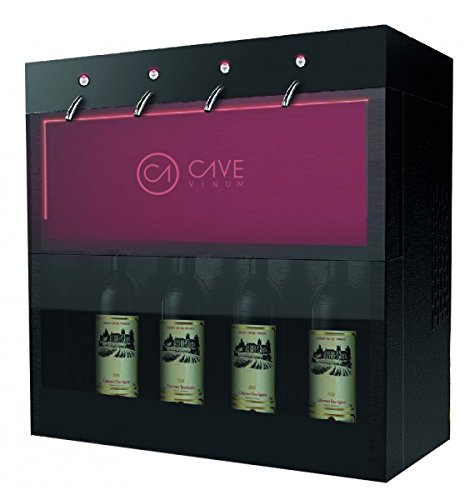 Cavevinum Dispensador y Preservador de Vino Tinto, Acero Inoxidable, Negro, 52x29.5x57 cm