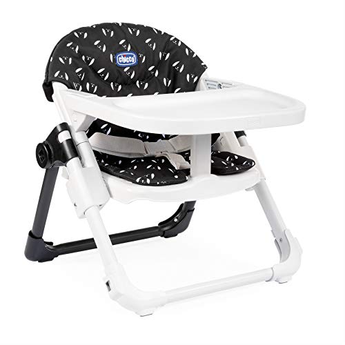 Chicco Chairy - Elevador asiento de silla regulable 4 posiciones, ligero y transportable, 6-36 meses, color azul marino estampado perros (Sweetdog)