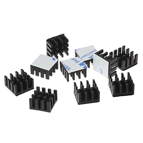 Chiic - Juego de 10 disipadores de Calor de Aluminio para instalaciones eléctricas de Ordenador, Color Negro Chiic - Juego de 10 disipadores de Calor de Aluminio para instalaciones eléctricas de Ordenador, Color Negro