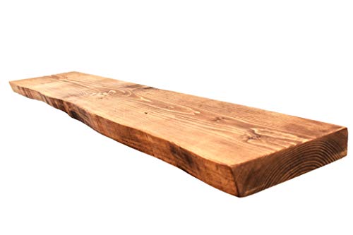 Chill House Floating Shelves Waney/Live Edge - Estante Flotante rústico, Roble Natural, 80 cm Chill House Floating Shelves Waney/Live Edge - Estante Flotante rústico, Roble Natural, 80 cm