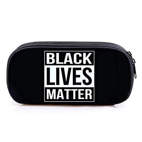 Chutoral Black Lives Matter Vintage Cuero Cremallera Estuche Hecho a Mano Papelería Artículos de Arte Universitario Oficina Lápiz Hold Into Estuche Unisex 2020 (Negro)