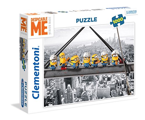 Clementoni-39370 Minions Los Pingüinos De Madagascar Puzzle 1000 Piezas, New York (39370)