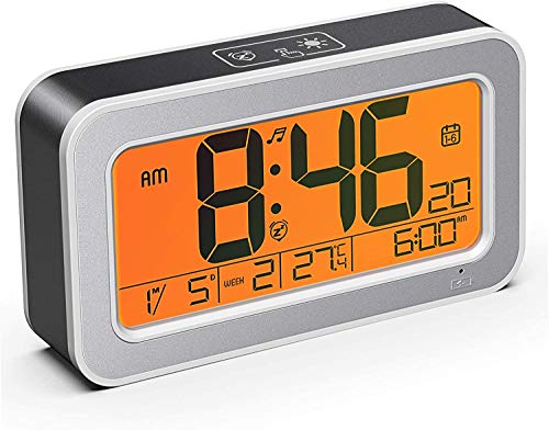 Cocoda Despertador Digital con 25 Sonidos Diferentes De Alarma, Volumen con 4 Niveles, 12/24 Horas, Alarmas Duales y Función Snooze, LED Pantalla Reloj Despertador Digital Inteligente para Infantil