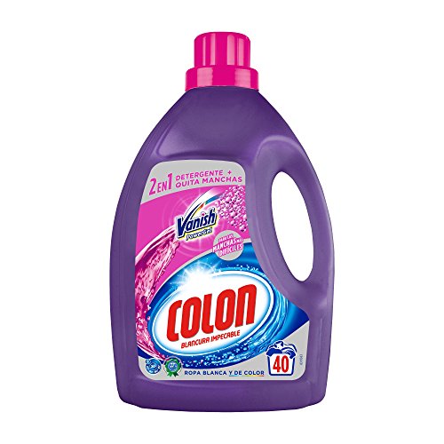 Colon Vanish Powergel - Detergente para lavadora con quitamanchas, adecuado para ropa blanca y de color, formato gel - 40 dosis Colon Vanish Powergel - Detergente para lavadora con quitamanchas, adecuado para ropa blanca y de color, formato gel - 40 dosis