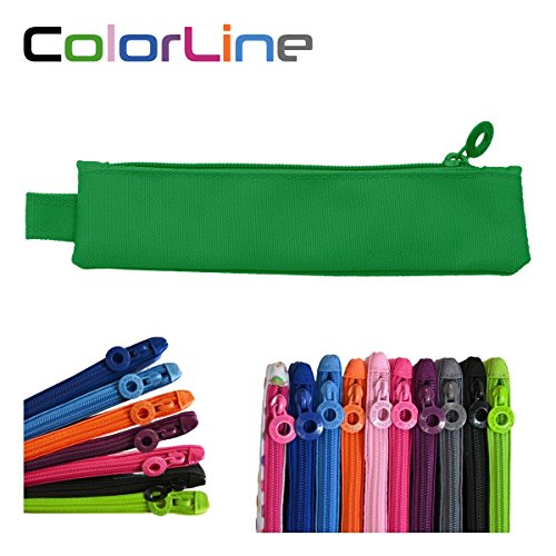 Colorline 59411 - Portatodo Mini, Estuche Multiuso para Viaje, Material Escolar, Neceser y Pequeños Objetos, Color Verde Oscuro, Medidas 20 cm x 5 cm