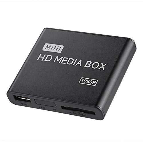 Completo HD HDMI Reproductor Multimedia, Mini 1080p Ultra HD Digital Media Player Soporte USB Drives, Tarjetas SD MMC RMVB MP3 AVI y MKV (EU)(D)