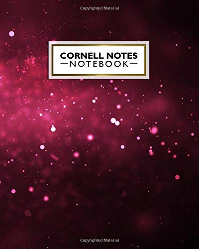 Cornell Notes Notebook: Cute Large Cornell Note Paper Notebook. Nifty College Ruled Medium Lined Journal Note Taking System for School, College & University - Abstract Dark Red Energy Print
