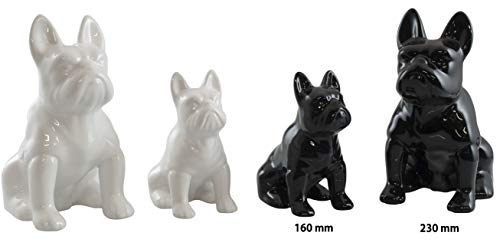 Cristalsio Figura Perro Bulldog Francés Fabricado cerámica 23 y 16 cm de Alto - 2 Tamaños (Negro, 16)