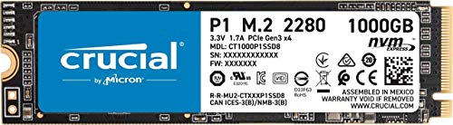 Crucial P1 1TB CT1000P1SSD8 Unidad interna de estado sólido-hasta 2000 MB/s (3D NAND, NVMe, PCIe, M.2)