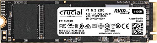 Crucial P1 500GB CT500P1SSD8 Unidad interna de estado sólido-hasta 1900 MB/s (3D NAND, NVMe, PCIe, M.2) Crucial P1 500GB CT500P1SSD8 Unidad interna de estado sólido-hasta 1900 MB/s (3D NAND, NVMe, PCIe, M.2)