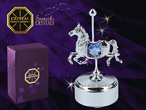 Crystal Temptations - Figura Decorativa de Caballo de carrusel Adornada con Cristales de Swarovski