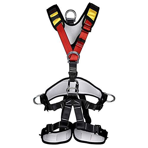 CWWHY Arnés De Escalada,Cinturones De Seguridad para Mujer Y Hombre,Proteger Pierna Cintura Más Seguro,para Montañismo Alpinismo Expedición Escalada En Roca,S