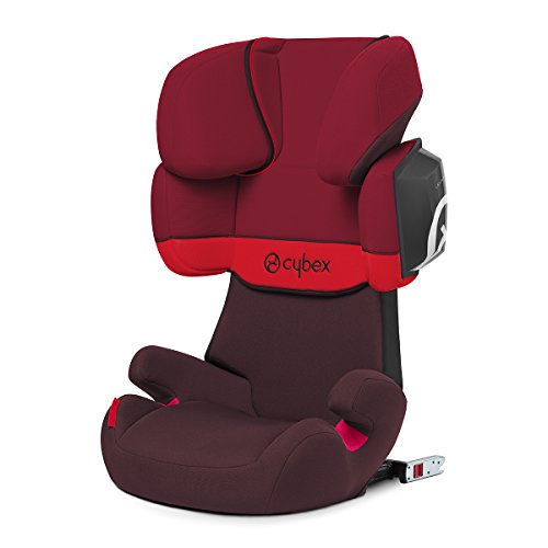 Cybex Silver Solution X2-Fix - Silla de coche  con y sin Isofix, Grupo 2/3 (15-36 kg), Desde los 3 hasta los 12 años aprox., Rojo (Rumba Red)