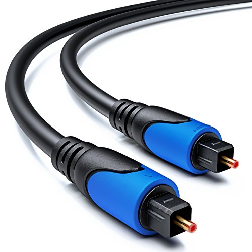 deleyCON 3m Cable de Audio Digital Óptico SPDIF - Enchufe Toslink 2X El Cable Digital Cable de Audio LWL Cable de Fibra Óptica Digital