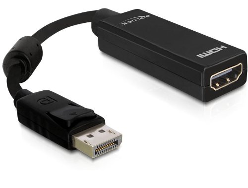 DeLOCK 61849 Adaptador de Cable DisplayPort M 19-p HDMI F Negro - Adaptador para Cable (DisplayPort M, 19-p HDMI F, Male Connector/Female Connector, 0,125 m, Negro)