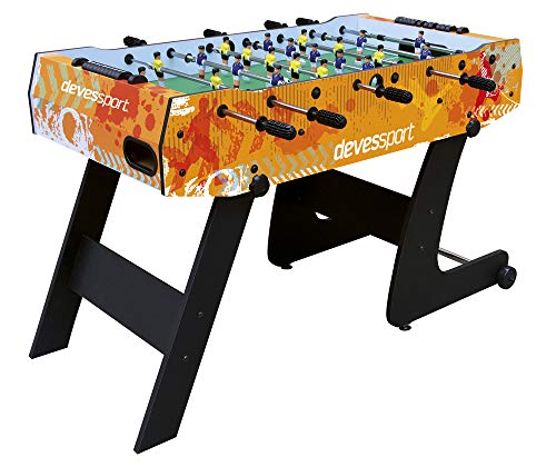 Devessport - Futbolín infantil plegable recomendado para niños a partir de 7 años - Barras telescópicas - Incluye ruedas para transportarlo - Fácil de guardar - Medidas: 121 x 61 x 81 Cm Devessport - Futbolín infantil plegable recomendado para niños a partir de 7 años - Barras telescópicas - Incluye ruedas para transportarlo - Fácil de guardar - Medidas: 121 x 61 x 81 Cm