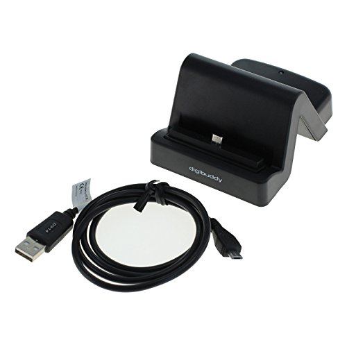 digibuddy 8008910 USB estación 1401, Samsung de Micro USB Macho Conector Variable Negro