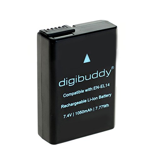 Digibuddy - Batería de Ion de Litio para Nikon EN-EL14a, Color Negro