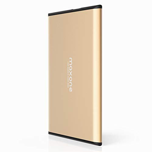 Disco duro externo Portátil 160GB - 2.5" USB 3.0 Ultrafino Diseño Metálico HDD para Mac, PC, Laptop, Ordenador, Smart TV, Chromebook - Gold