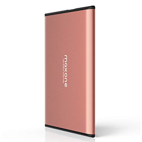 Disco duro externo Portátil 160GB - 2.5" USB 3.0 Ultrafino Diseño Metálico HDD para Mac, PC, Laptop, Ordenador, Smart TV, Chromebook - Rose Pink