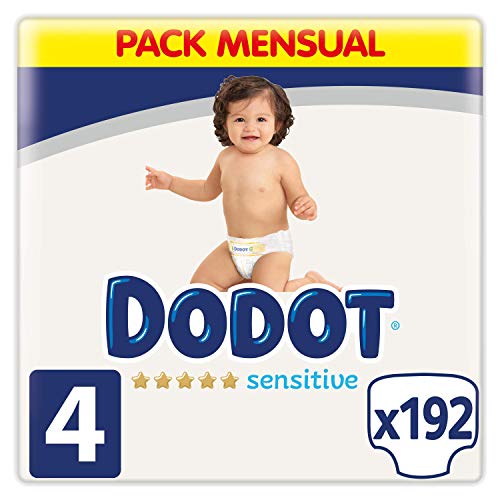 Dodot Sensitive pañales talla 4, 192 pañales, 9-14 kg