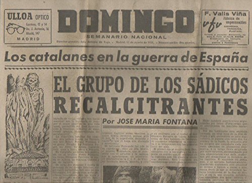 DOMINGO. SEMANARIO NACIONAL. MADRID, 12 DE AGOSTO DE 1951.
