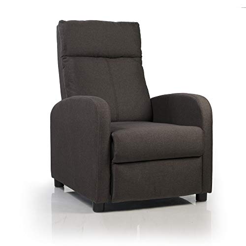 Don Descanso - Sillón Reclinable Tela Verona Chocolate, Sillón Relax con Reposapiés, Sistema de Apertura Push, Compacto, 2 Posiciones de Tumbada y Posición Cero, Butaca Salón Reclinable hasta 160º Don Descanso - Sillón Reclinable Tela Verona Chocolate, Sillón Relax con Reposapiés, Sistema de Apertura Push, Compacto, 2 Posiciones de Tumbada y Posición Cero, Butaca Salón Reclinable hasta 160º
