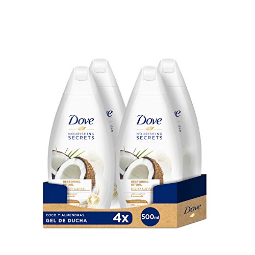 Dove Gel De Ducha Coco y Almendras - 4 Paquetes de 500 ml - Total: 2000 ml Dove Gel De Ducha Coco y Almendras - 4 Paquetes de 500 ml - Total: 2000 ml