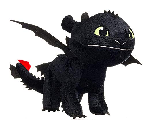 Dreamworks Animation Felpa Dragon Toothless Desdentao 50cm Grande Negro Dark Fury Peluche Original Dragon Trainer Black