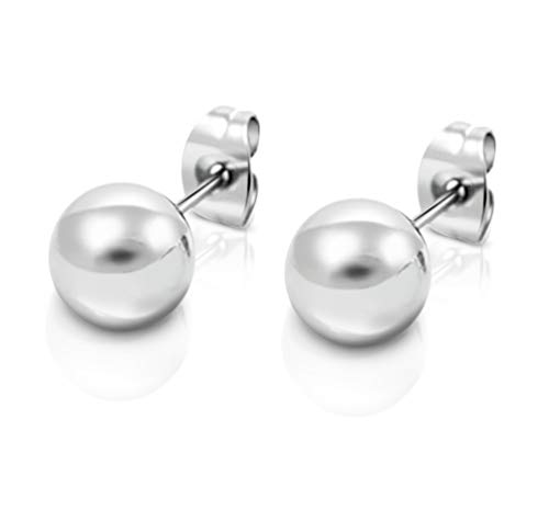DTP Silver - Pendientes Semental de plata en forma de Esfera/Bola - Plata 925 - Diámetro 8 mm DTP Silver - Pendientes Semental de plata en forma de Esfera/Bola - Plata 925 - Diámetro 8 mm