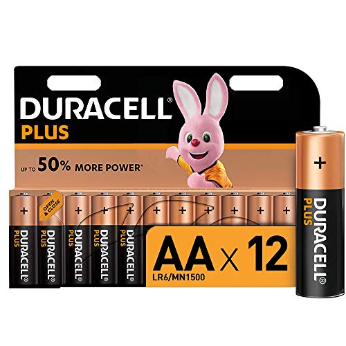 Duracell Plus AA - Pilas Alcalinas paquete de 12, 1.5 Voltios LR06 MX1500 Duracell Plus AA - Pilas Alcalinas paquete de 12, 1.5 Voltios LR06 MX1500